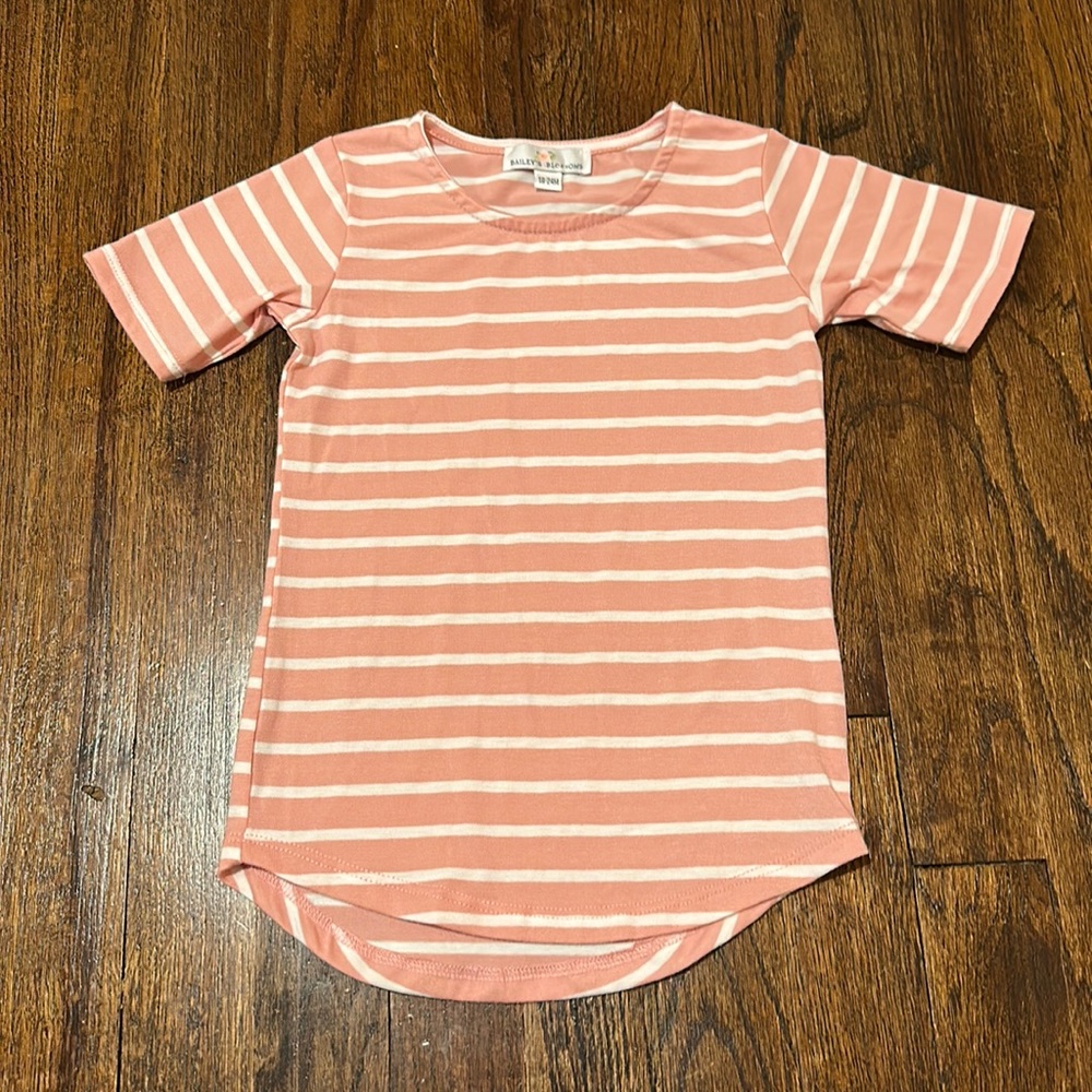 Bailey Blossoms Pink striped toddler Tshirt dress